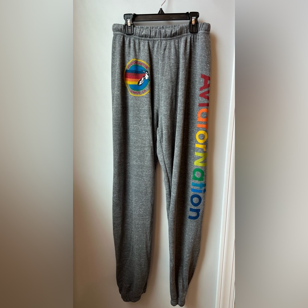 Aviator Nation Sweatpants - Heather Grey - Size Medium